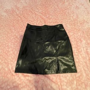 Black shein pleather skirt!